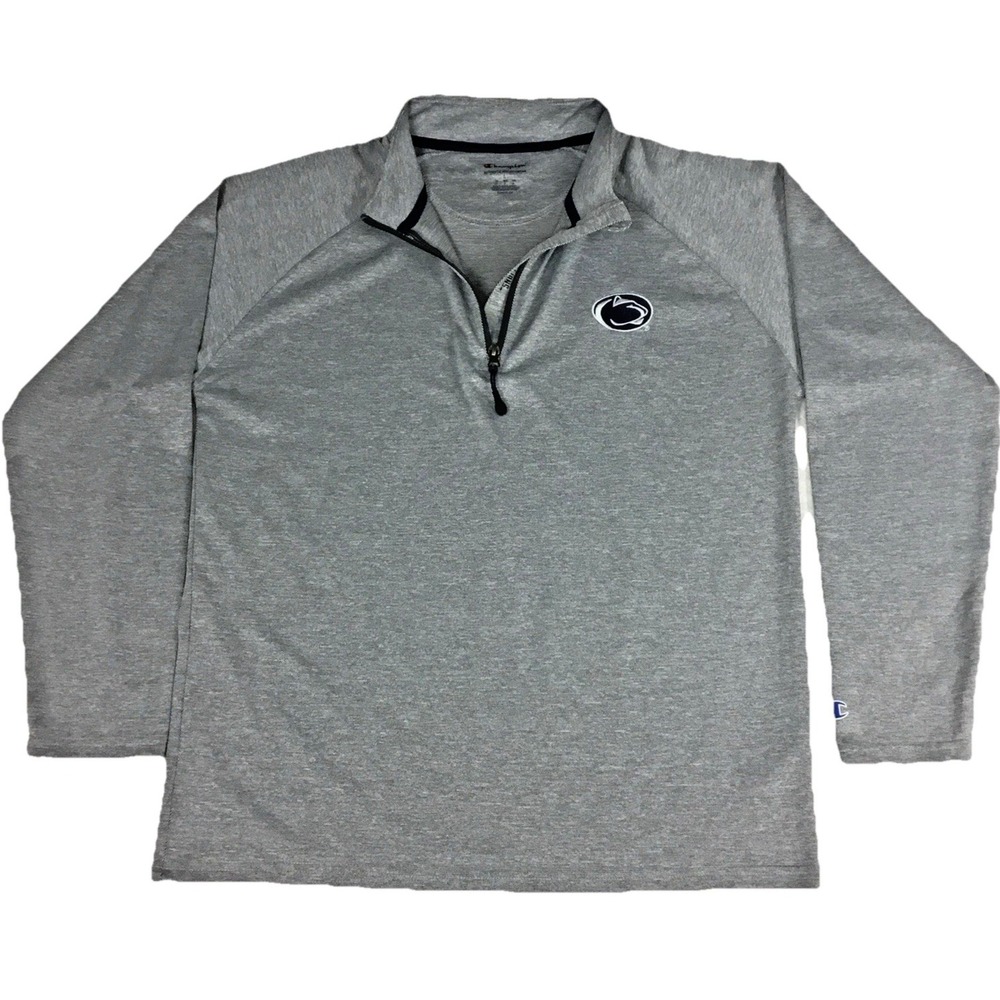Champion Penn State Nittany Lions Mens Large Gray Quarter Zip‎ Pullover PSU L